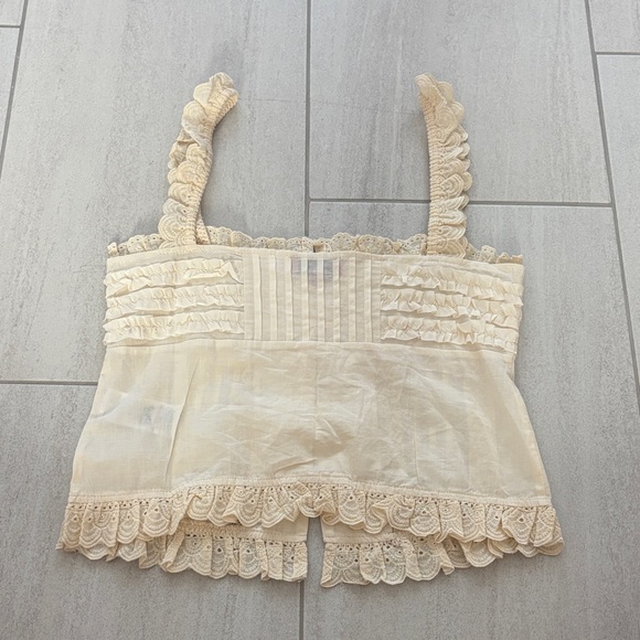 Edikted Cream Ruffle Lace Blouse - Picture 2 of 3